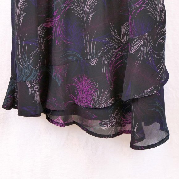 Maurices Women's Size XS Black Abstract Feather Print Spaghetti Strap Dress - Picture 5 of 7